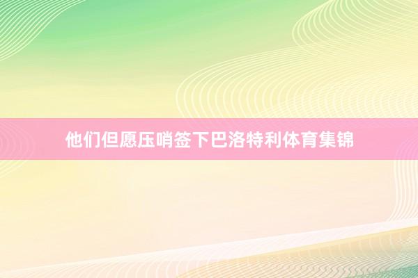 他们但愿压哨签下巴洛特利体育集锦