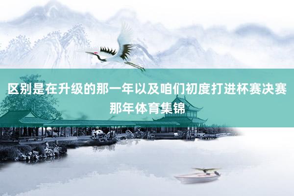 区别是在升级的那一年以及咱们初度打进杯赛决赛那年体育集锦