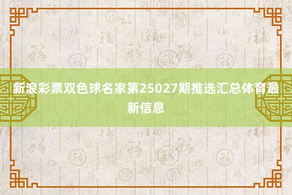 新浪彩票双色球名家第25027期推选汇总体育最新信息