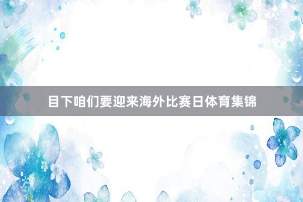 目下咱们要迎来海外比赛日体育集锦
