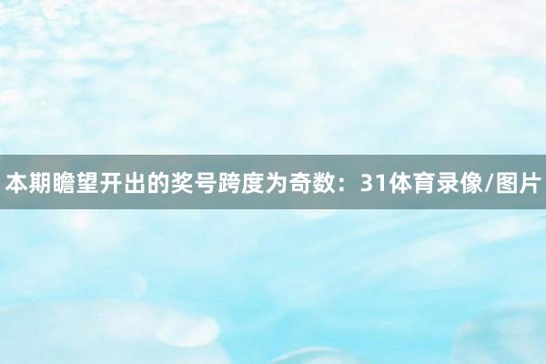 本期瞻望开出的奖号跨度为奇数：31体育录像/图片