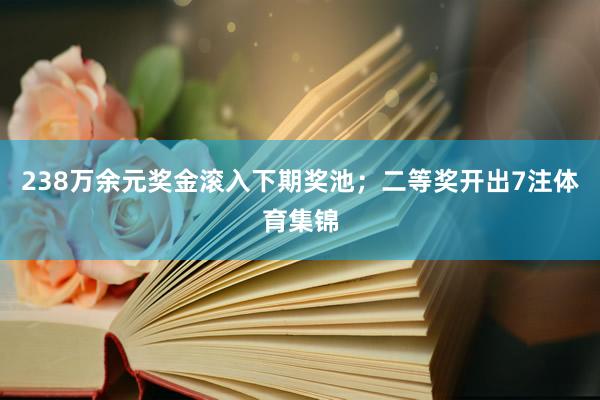 238万余元奖金滚入下期奖池；二等奖开出7注体育集锦