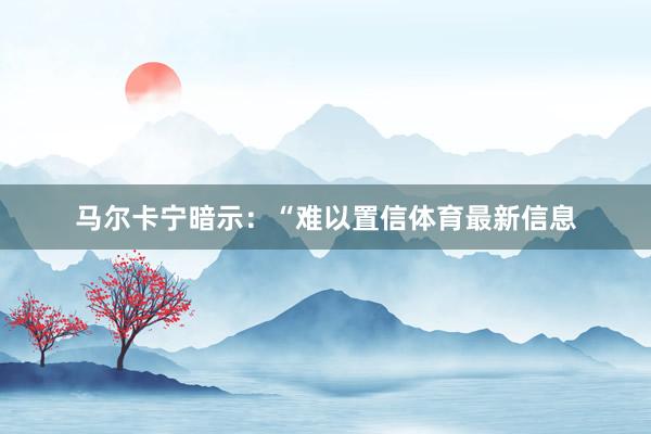 马尔卡宁暗示：“难以置信体育最新信息