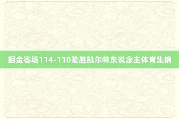 掘金客场114-110险胜凯尔特东说念主体育集锦