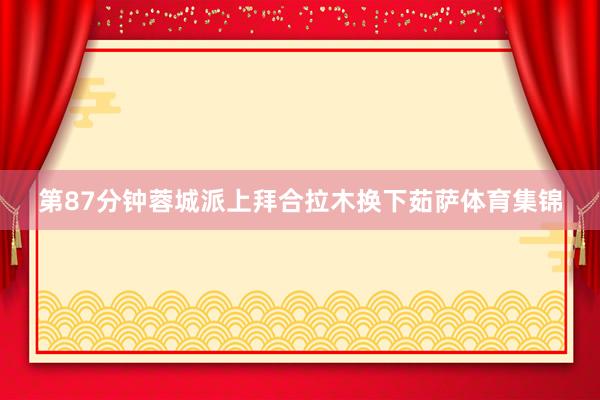 第87分钟蓉城派上拜合拉木换下茹萨体育集锦